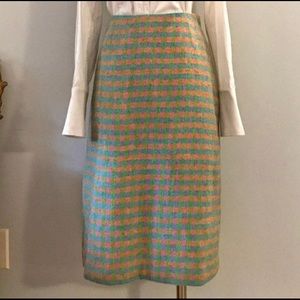 Vintage Pencil Skirt Wool Check Dorothy Pinnock